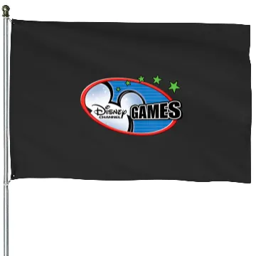 Discover Womens Disney Channel Games Logo V-Neck House Flags