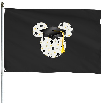 Discover Disney Mickey Head Graduation Hat Star Fill House Flags