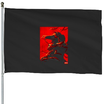 Discover Disney Mulan and Khan Red Poster Graphic House Flags