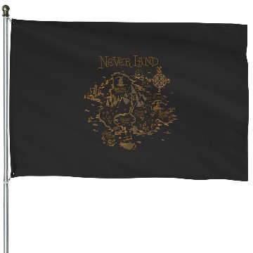 Discover Disney Peter Pan Never Land Map Graphic House Flags
