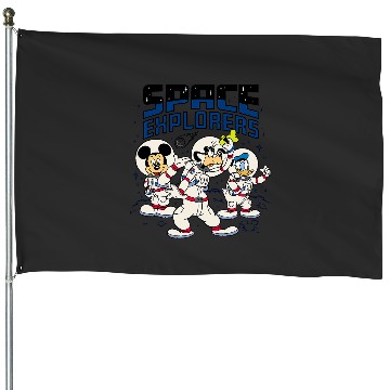 Discover Disney Mickey Goofy Donald Space Explorers House Flags