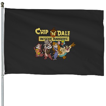Discover Disneys chip n dale goofy group rescue House Flags