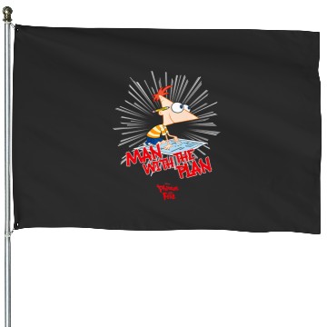 Discover Disneys phineas and ferb plan man premium House Flags