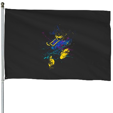 Discover Disney Mickey And Friends Donald Duck Paint Splatter House Flags