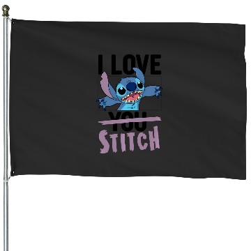Discover Disney Valentines I Love Stitch House Flags