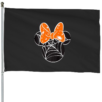 Discover Disney Mickey Friends Halloween Minnie Spider Web Logo Premium House Flags