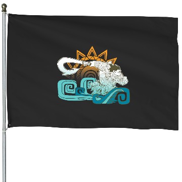Discover Disney Moana Maui Hook Surf and Sun Gradient Graphic House Flags