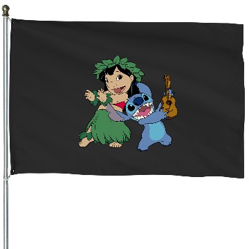 Discover Disney Lilo Stitch Hawaiian Tropical Hula Lessons Duo House Flags