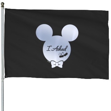 Discover Disney I Asked Proposal Engagement Ring Bow Tie Mickey House Flags
