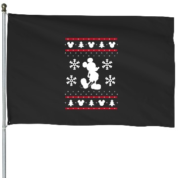 Discover Disney White Mickey Mouse Holiday House Flags