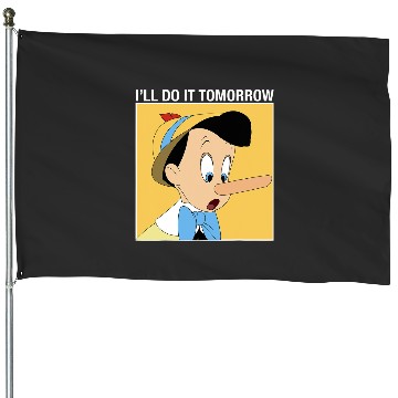 Discover Disney Pinocchio I'll Do It Tomorrow House Flags