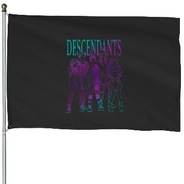 Discover Disney Descendants Group Gradient Outline Poster House Flags