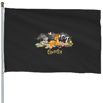 Discover Disney Bambi Thumper & Flower Butterfly Poster House Flags