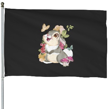 Discover Disney Bambi Thumper Vintage Floral Portrait House Flags