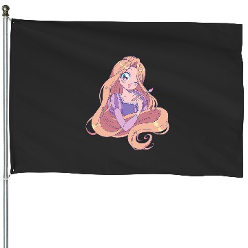 Discover Disney Tangled Cute Rapunzel Manga Version Chest Portrait House Flags