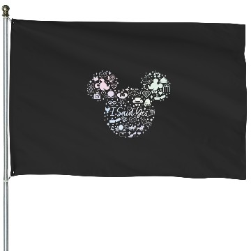 Discover Disney I Said Yes Engagement Proposal Mickey Head Icon House Flags