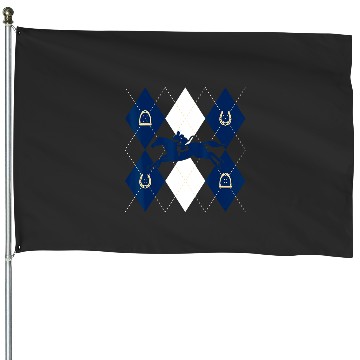 Discover Disney Mickey Mouse Horse Racing Silhouette Argyle Pattern House Flags