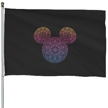 Discover Disney Mickey And Friends Mandala Mickey Ears House Flags