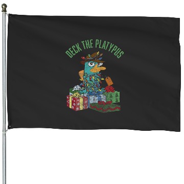 Discover Disney Phineas and Ferb Christmas Perry Deck The Platypus House Flags