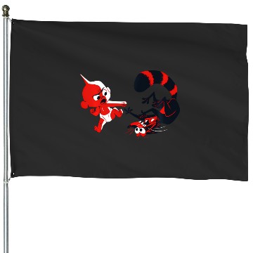 Discover Disney Pixar Incredibles Angry Jack-Jack Vs. Racoon House Flags