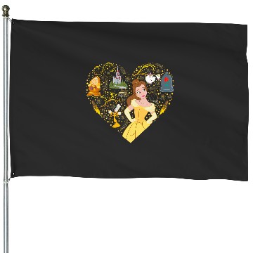 Discover Disney Princess Belle Collage Heart House Flags