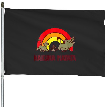 Discover womens Disneys lion king warm rainbow hakuna matata House Flags