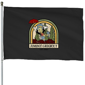 Discover Disney Pinocchio Jiminy Cricket Established 1940 House Flags