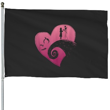 Discover Disneys nightmare bee christmas jack and sally Hearts House Flags