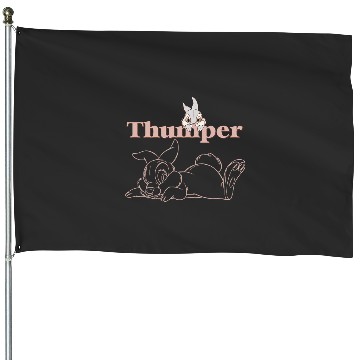 Discover Disney Bambi Thumper Peach Outline House Flags