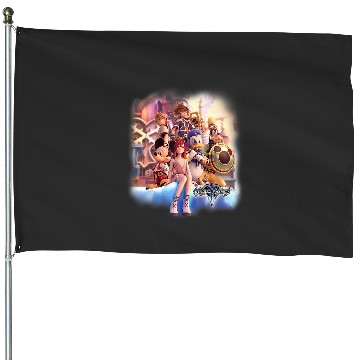 Discover Disney Kingdom Hearts Sora Kairi & Riku Group Hero Shot Premium House Flags
