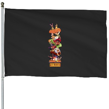 Discover Bob's Burgers Group Shot Burger Stack House Flags