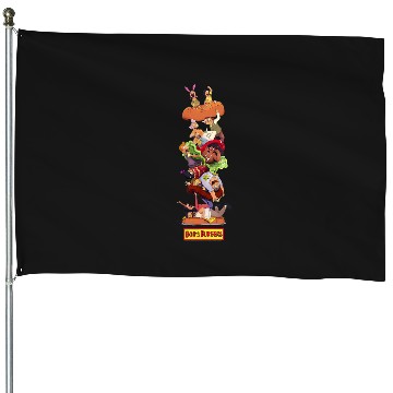 Discover Bob's Burgers Group Shot Burger Stack House Flags