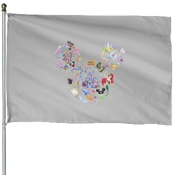 Discover Disney Magic Kingdom House Flags, Disney Characters House Flags