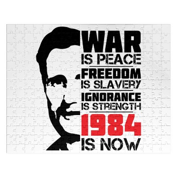 Discover War is peace, George Orwell Portrait, 1984 Jigsaw Puzzles