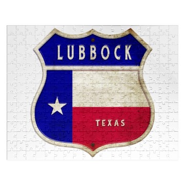 Discover Lubbock Texas crest flags design Jigsaw Puzzles