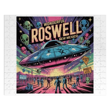 Discover Roswell Alien Invasion Ufo Design Jigsaw Puzzles