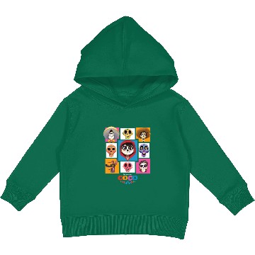 Discover Disney Pixars Coco Main Characters Group Shot Chest Panels Kids Pullover Hoodies