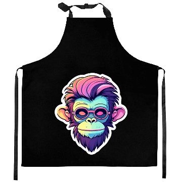 Discover Ape Monkey Illustration Kitchen Aprons