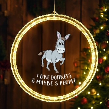 Discover I Like Donkeys And Maybe 3 People Cute Donkey LED Christmas Window Lights