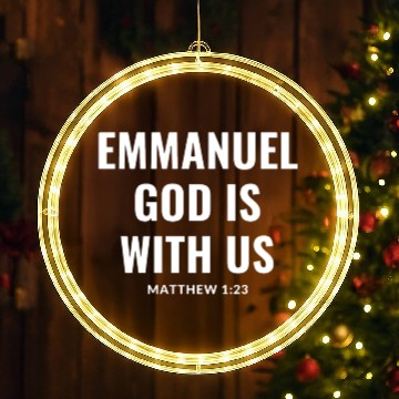 Discover Emmanuel God is with us (Matthew 1:23) LED Christmas Window Lights