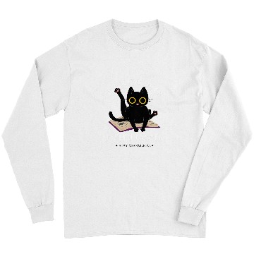 Discover black cats on Magic Spell Book Wiccan Pagan Reader Book Lover Long Sleeves