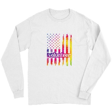 Discover Volunteer US Flag Voluntary Worker Volunteering Long Sleeves