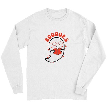 Discover Cute ghosts Book Reading School Funny Halloween Long Sleeves