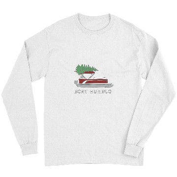 Discover Boat Humbug Pontoon Boat with Christmas Tree On Top Long Sleeves