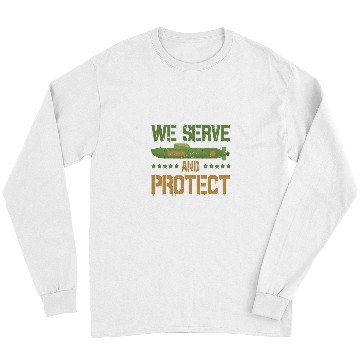Discover Cool We Serve And Protect Submarine UBoat Submariners Long Sleeves