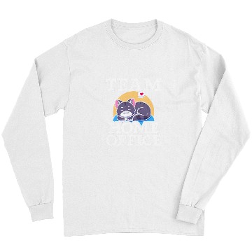 Discover Team homesoffice Computer Cat Lover Remotely Worker Long Sleeves