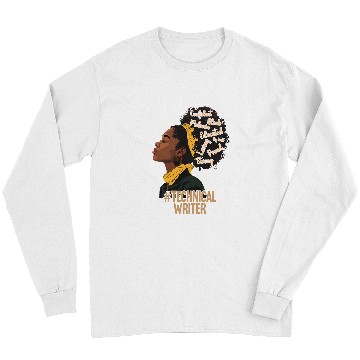 Discover Technical Writer Afro African American Black History Long Sleeves