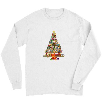 Discover book christmas tree Long Sleeves