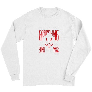 Discover sumos Wrestling Old School Grappling White and Red Design Long Sleeves