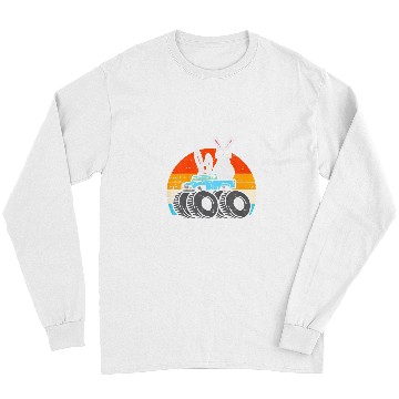 Discover Kids Easter Bunny Rabbit Monster Trucks Retro Boys Kids Long Sleeves